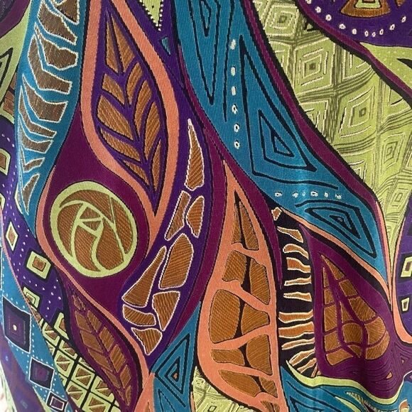 A Touch Of Class Vintage Tunic Stretchy Bright Aztec Design Resort Wear Size M - Picture 5 of 12